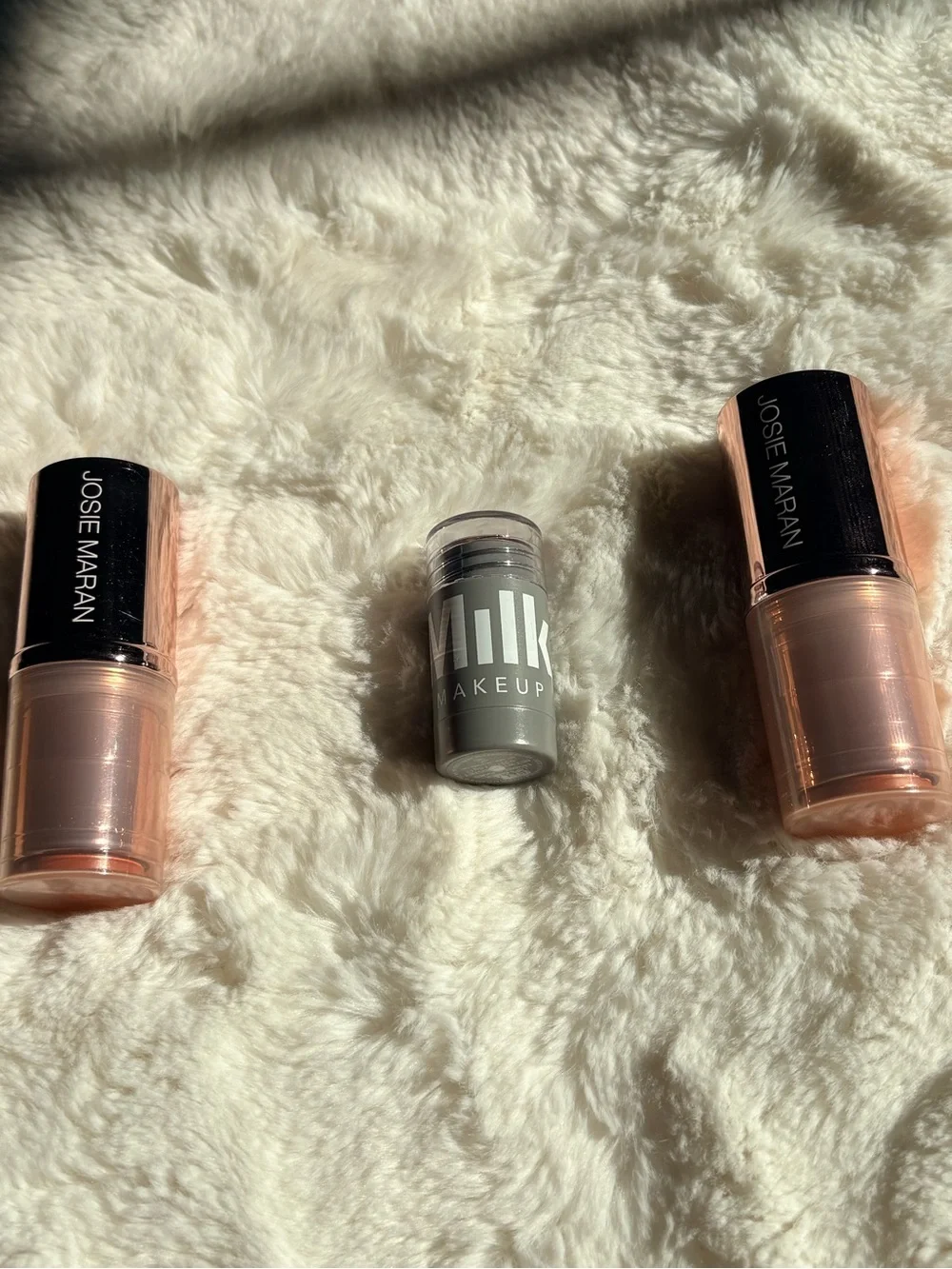 NEW 2 Josie Maran Argan Color Sticks (Paradise) + Milk Makeup Lip & Cheek (Werk)